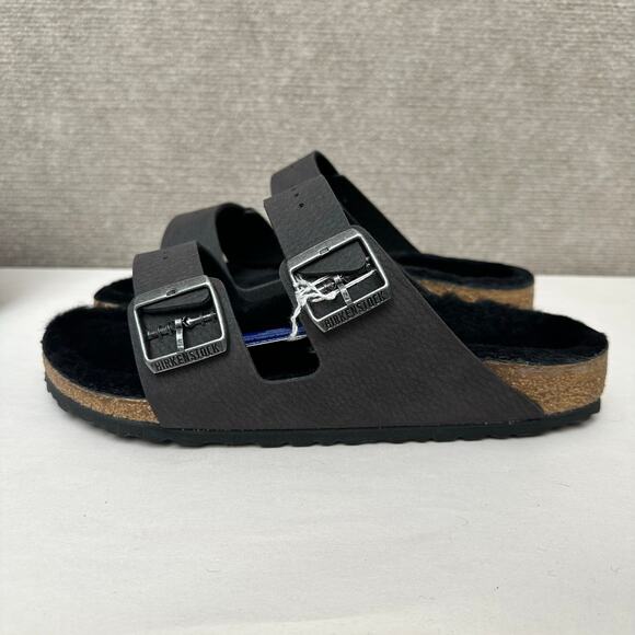 Birkenstock Arizona Shearling Suede Sandals Black Size 42 Women’s 11-11.5 Narrow main image 4